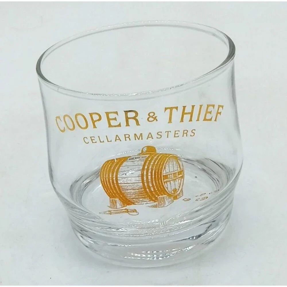 Cooper & Thief Cellarmasters Whiskey Glass Gold Barrel Rocks Glass Bourbon